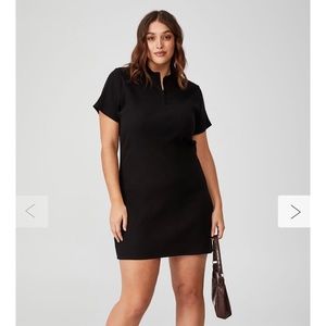 Cotton on zip front dress in black. Size small